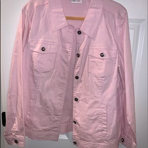 Denim & Co. Classic Pink Denim Jacket, L